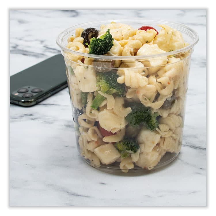 DART Microgourmet Plastic Deli Container, 24 oz, 4.7" Diameter x 4.18" h, Translucent, 500/Carton (DCCMN240100) thumbnail 4