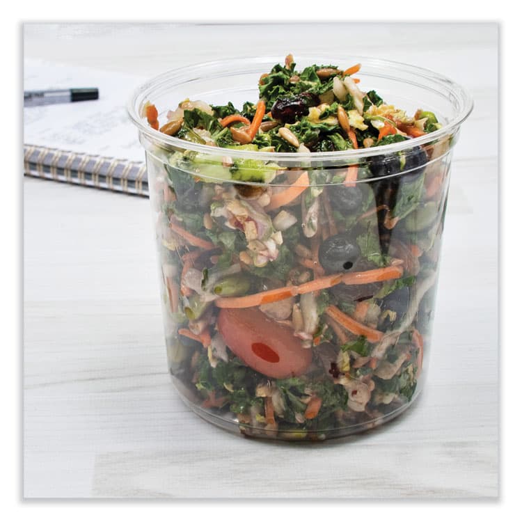 DART Microgourmet Plastic Deli Container, 24 oz, 4.7" Diameter x 4.18" h, Translucent, 500/Carton (DCCMN240100) thumbnail 3