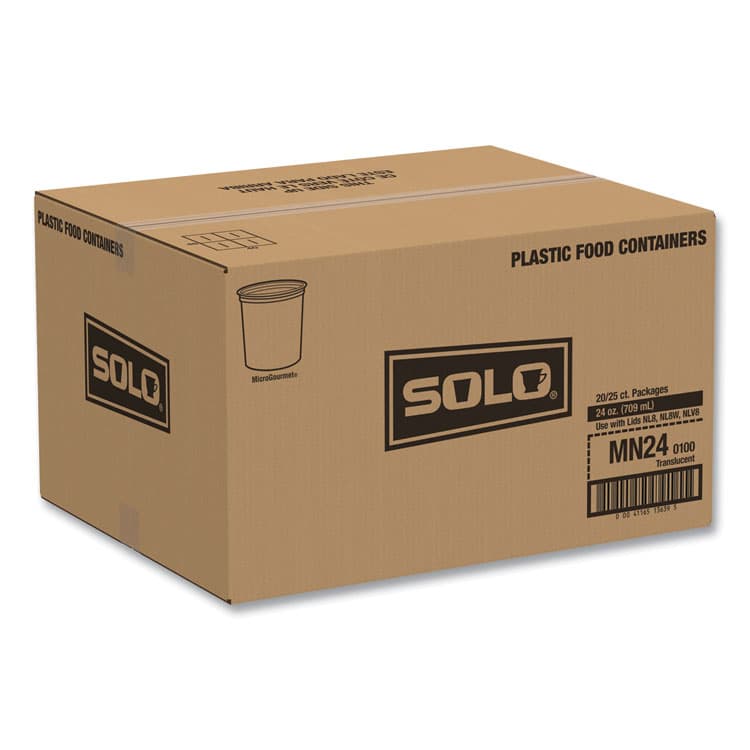 DART Microgourmet Plastic Deli Container, 24 oz, 4.7" Diameter x 4.18" h, Translucent, 500/Carton (DCCMN240100) thumbnail 2