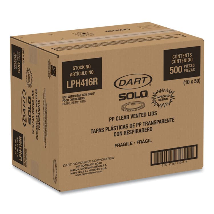 DART Flexstyle DSP Food Containers Lids, For 16 oz Paper Containers, 3.96" Diameter x 0.4" h, Clear, Plastic, 500/Carton (SCCLPH416R0900) thumbnail 3