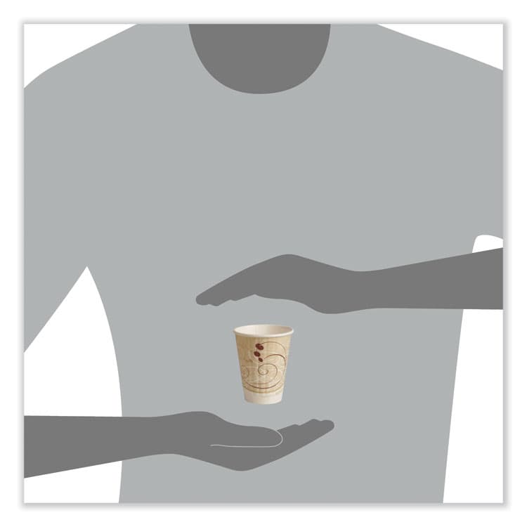 DART Symphony Duo-Shield Paper Hot Cup, 8 oz, White/Beige/Red, 50/Bag, 20 Bags/Carton (SCCIC8SYM) thumbnail 4