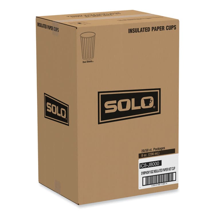 DART Symphony Duo-Shield Paper Hot Cup, 8 oz, White/Beige/Red, 50/Bag, 20 Bags/Carton (SCCIC8SYM) thumbnail 2