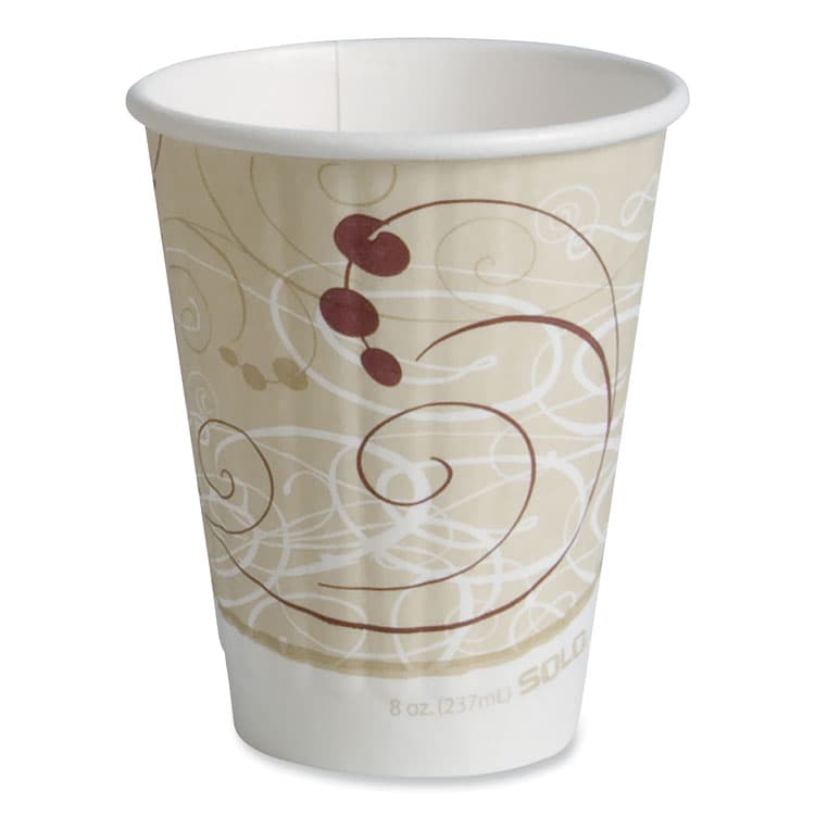 DART Symphony Duo-Shield Paper Hot Cup, 8 oz, White/Beige/Red, 50/Bag, 20 Bags/Carton (SCCIC8SYM)