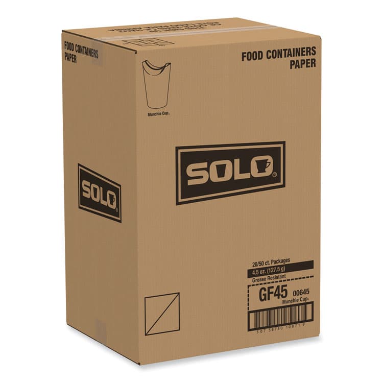 DART Grease-Resistant Paper Munchie Cup Containers, ProPlanet Seal, 4.5 oz, 2.5" Diameter x 6.9" h, Munchies Design, 1,000/Carton (SCCGF45) thumbnail 3