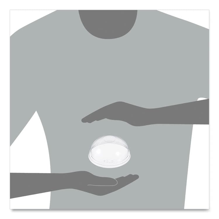 DART Plastic Dome Lid, Fits 5.5 oz to 26 oz Cold Cups, Clear, 1,000/Carton (DCCDNR626) thumbnail 3