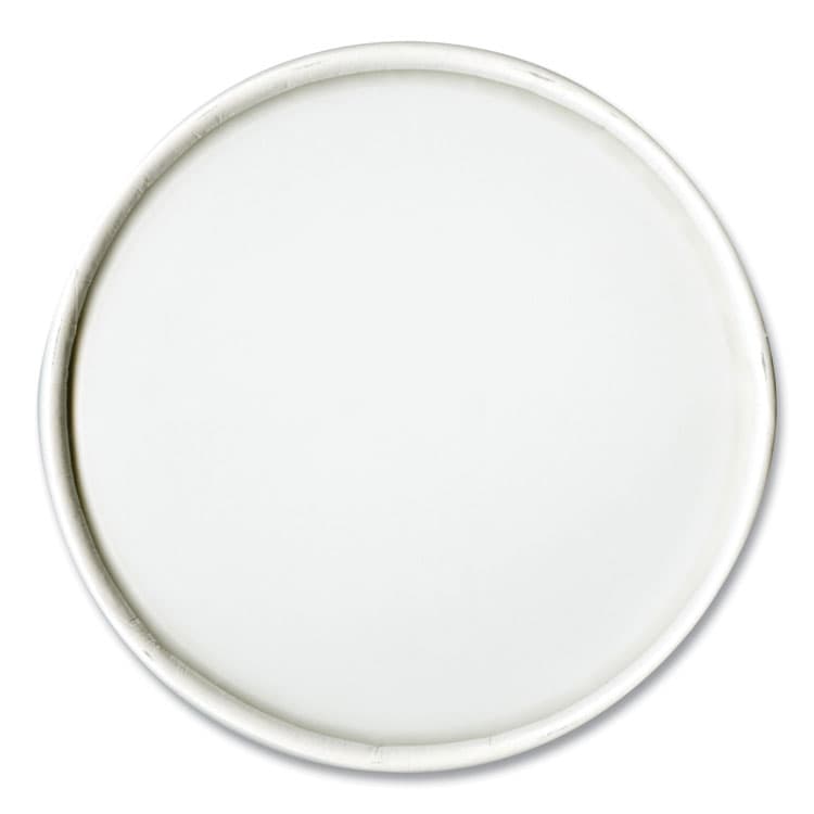 DART Flexstyle Double Sided Poly (DSP) Paper Lid, For 32 oz Food Containers, 4.6" Diameter x 0.7" h, White, Plastic, 500/Carton (SCCCA32A) thumbnail 2