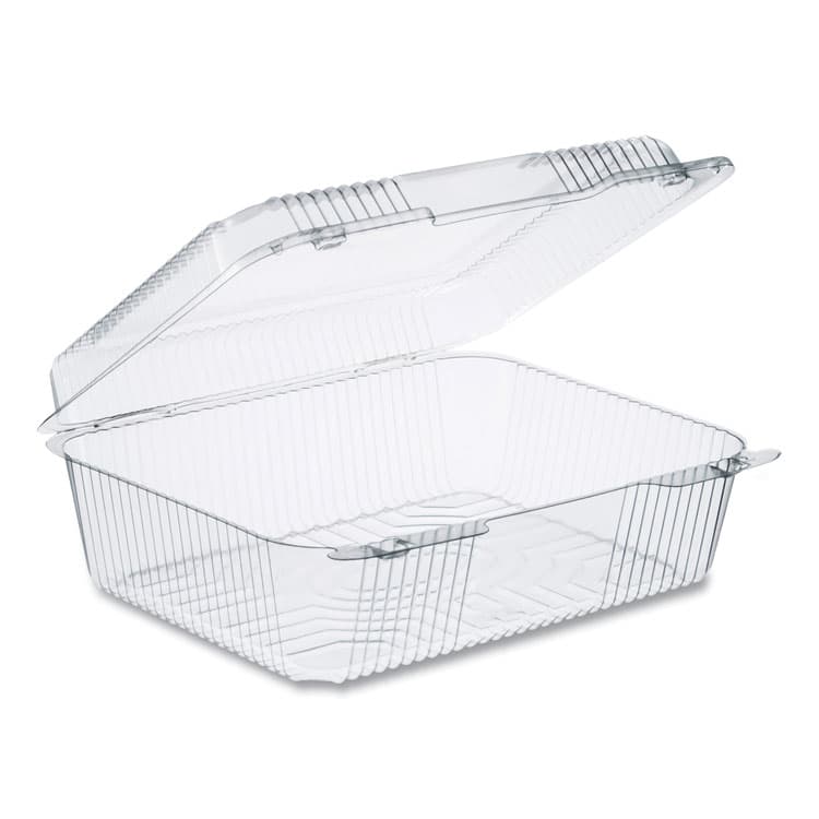 DART StayLock Clear Hinged Lid Containers, 10.5 x 8.6 x 3.8, Plastic, 200/Carton (DCCC80UT1)