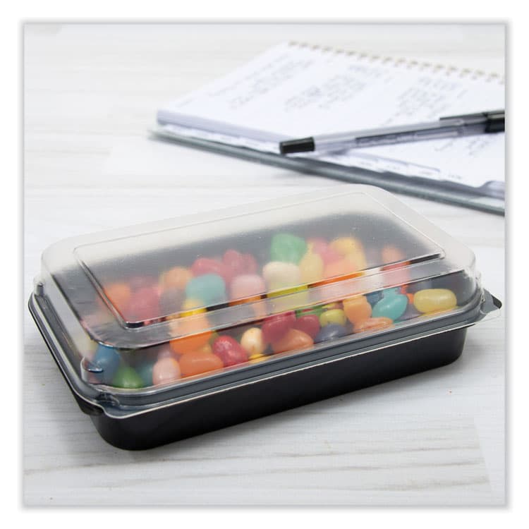 DART Creative Carryouts BoxLine Black Base/Clear Lid Hinged Containers, 3.9 x 6 x 1.8, Plastic, 500/Carton (SCC850618PS94) thumbnail 3