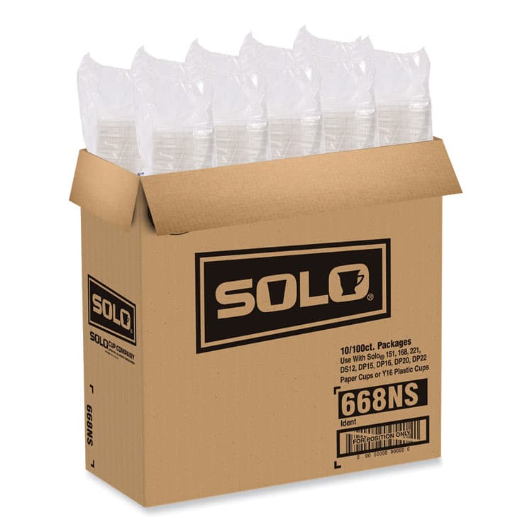 DART PETE Plastic Flat Straw-Slot Cold Cup Lids, Fits 12 oz to 24 oz Cold Cups, Plastic, Clear, 1,000/Carton (SCC668NS) thumbnail 4