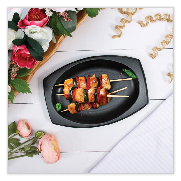 DART Quiet Classic Laminated Foam Dinnerware, Platter, 6.7 x 9.8, Black, 500/Carton (DCC9PRBQR) thumbnail 4