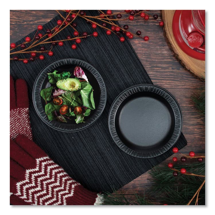DART Quiet Classic Laminated Foam Dinnerware Plates, 6" dia, Black, 125/Pack, 8 Packs/Carton (DCC6PBQR) thumbnail 3