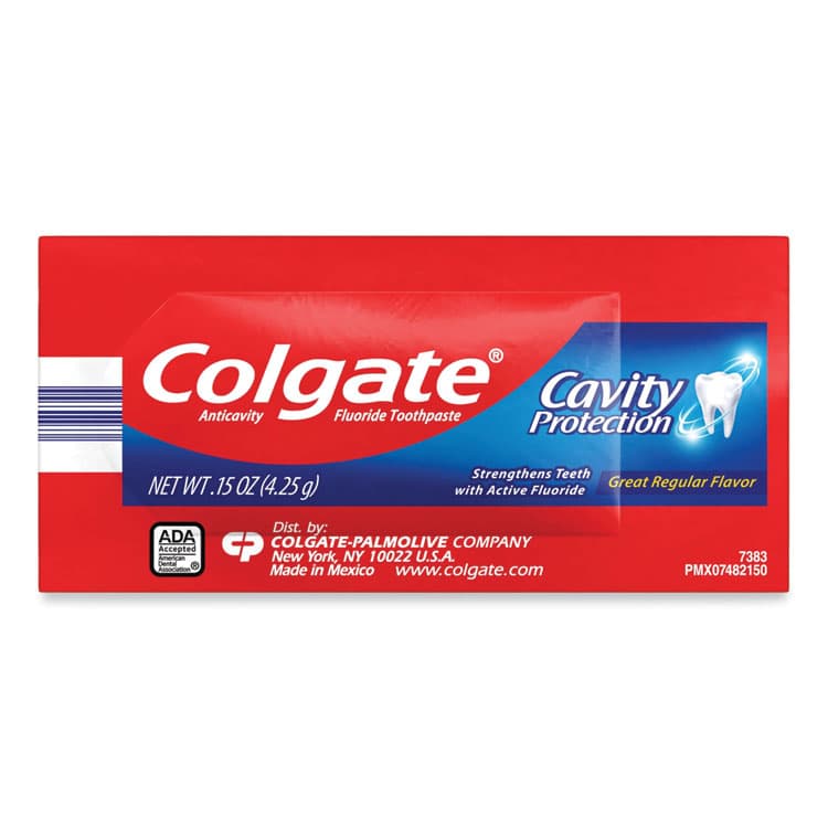 COLGATE PALMOLIVE, IPD. Cavity Protection Toothpaste, Regular Flavor, 0.15 oz Sachet, 1,000/Carton (CPC50130)