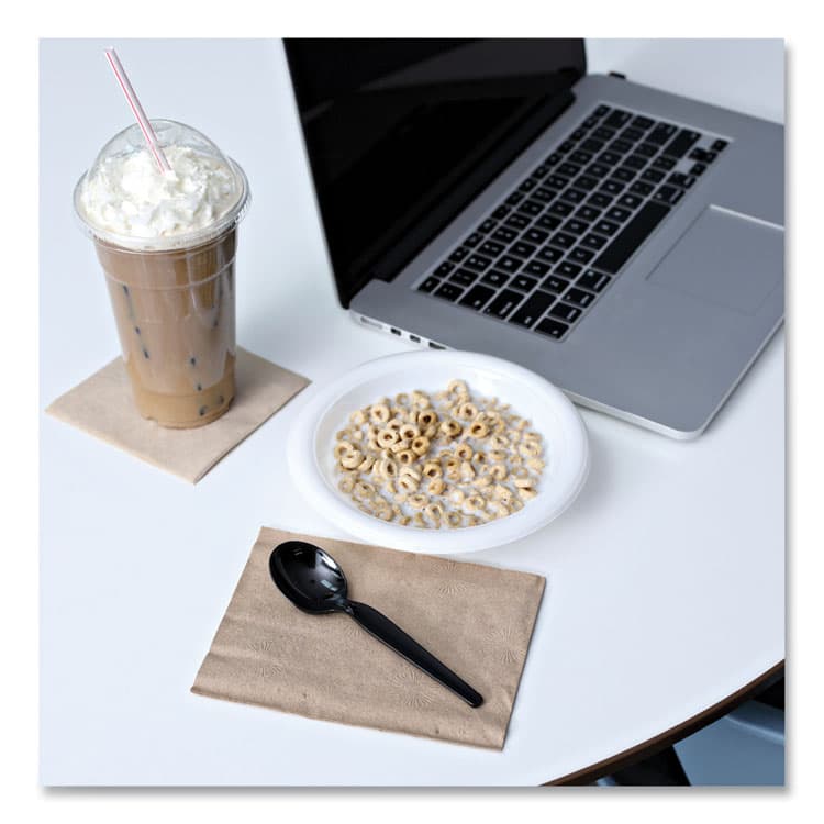 BOARDWALK Heavyweight Wrapped Polypropylene Cutlery, Soup Spoon, Plastic, Black, 1,000/Carton (BWKSSHWPPBIW) thumbnail 4