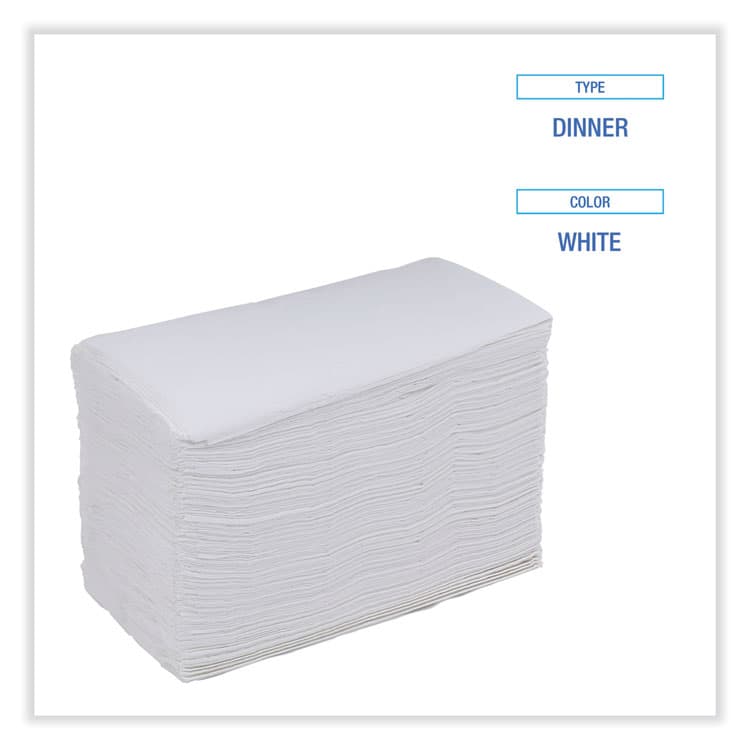 BOARDWALK Dinner Napkin, 2-Ply, 17 x 15, White, 100/Pack, 30 Packs/Carton (BWK8308W) thumbnail 4
