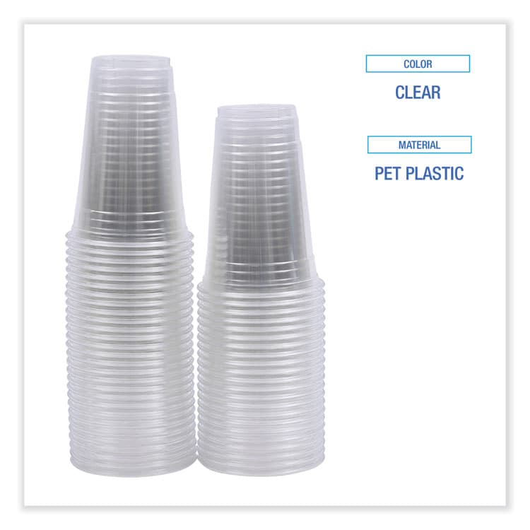 BOARDWALK Clear Plastic PET Cups, 20 oz, 50/Sleeve, 20 Sleeves/Carton (BWKPET20) thumbnail 3