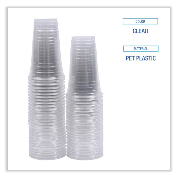 BOARDWALK Clear Plastic PET Cups, 24 oz, 50 Cups/Sleeve, 12 Sleeves/Carton (BWKPET24) thumbnail 3