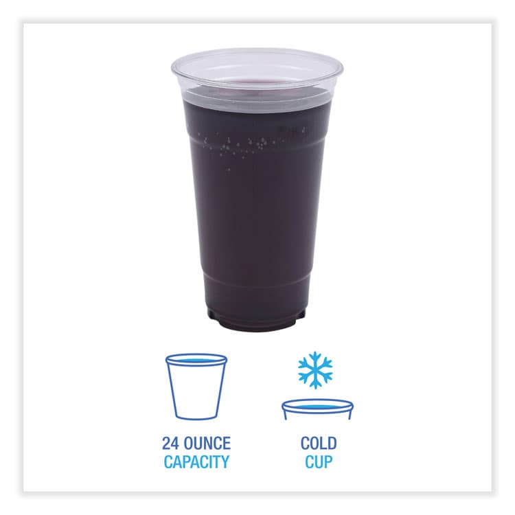 BOARDWALK Clear Plastic PET Cups, 24 oz, 50 Cups/Sleeve, 12 Sleeves/Carton (BWKPET24) thumbnail 4