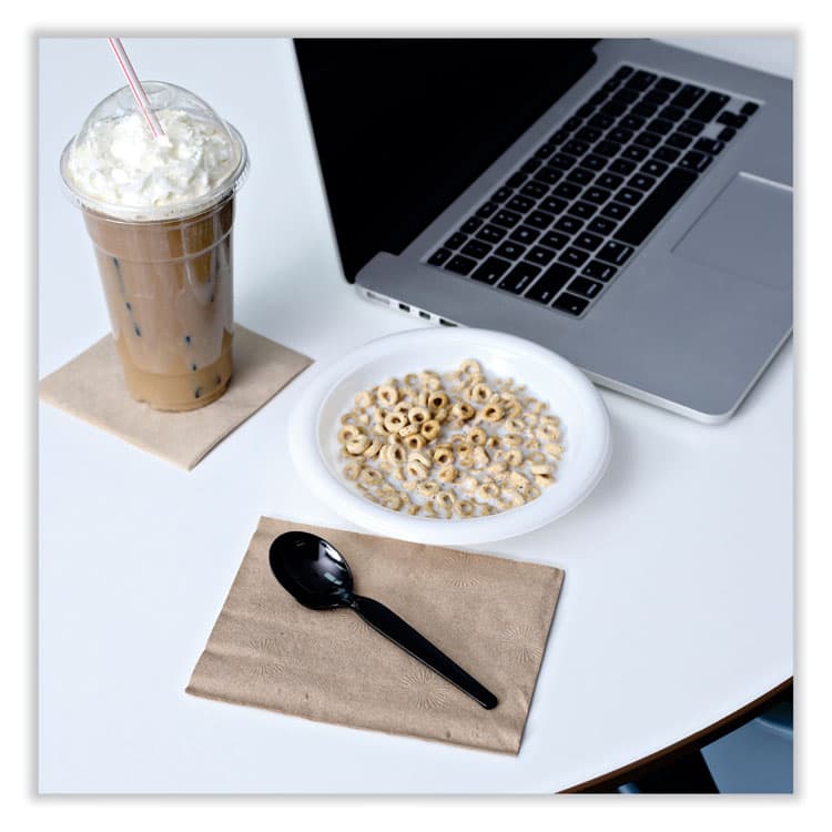 BOARDWALK Heavyweight Polystyrene Cutlery, Soup Spoon, Plastic, Black, 1,000/Carton (BWKSOUPHWPSBLA) thumbnail 3