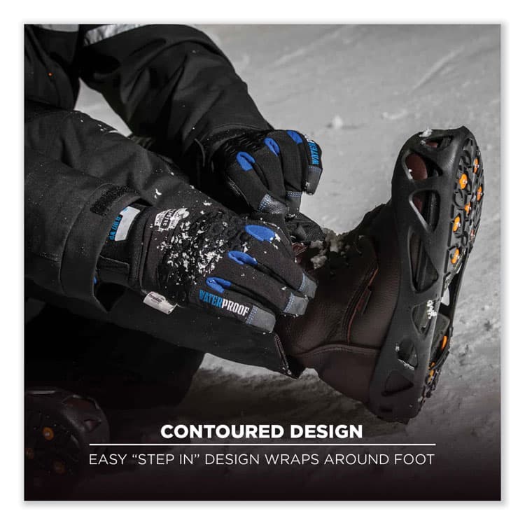 ERGODYNE CORPORATION Trex 6304 One-Piece Step-In Full Coverage Ice Cleats, Medium, Black, Pair (EGO16783) thumbnail 2
