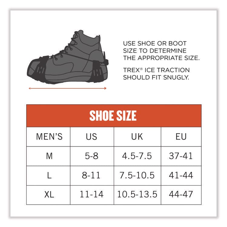 ERGODYNE CORPORATION Trex 6325 Spikeless Traction Devices, Medium (Men's Size 8 to 11), Black, Pair (EGO16923) thumbnail 4