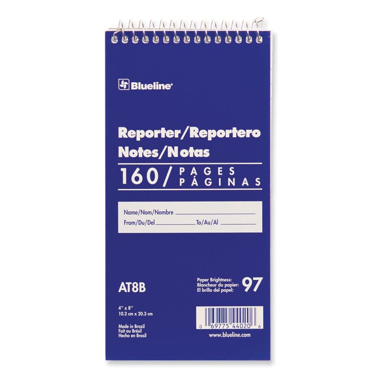 REDIFORM OFFICE PRODUCTS Reporters Note Pad, Blue Cover, Medium/College Rule, (80) White 4 x 8 Sheets (REDAT8B)