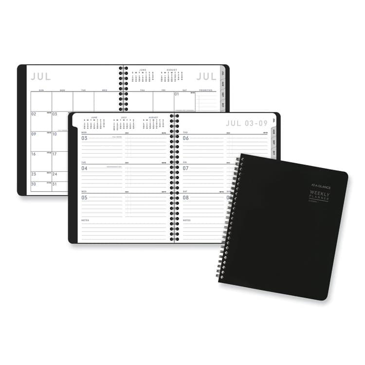 AT-A-GLANCE Contempo Lite Academic Year Weekly/Monthly Planner, 8.75 x 7.87, Black Cover, 12-Month (July to June): 2025 to 2026 (AAG7058XL05)
