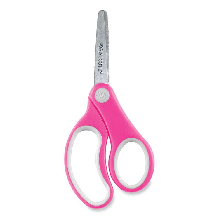 ACME UNITED CORPORATION Soft Handle Kids Scissors, Rounded Tip, 5" Long, 1.75" Cut Length, Straight Assorted Color Handles, 12/Pack (ACM15971) thumbnail 4