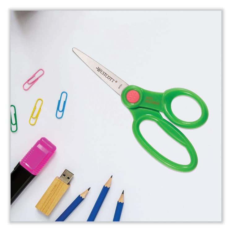 ACME UNITED CORPORATION Kids' Scissors with Antimicrobial Protection, Pointed Tip, 5" Long, 2" Cut Length, Randomly Assorted Handle Color (ACM14607) thumbnail 4