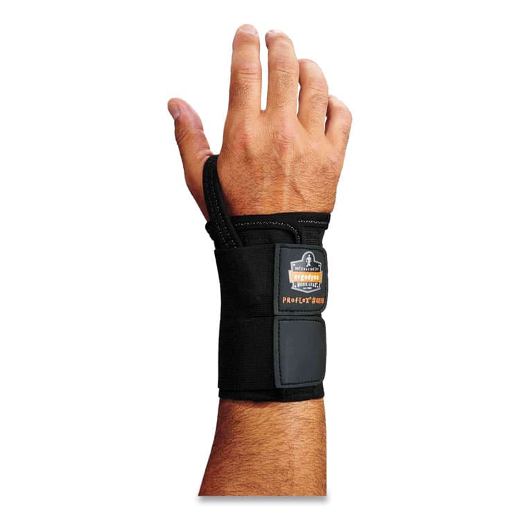 ERGODYNE CORPORATION ProFlex 4010 Double Strap Wrist Support, Small, Fits Left Hand, Black (EGO70032)