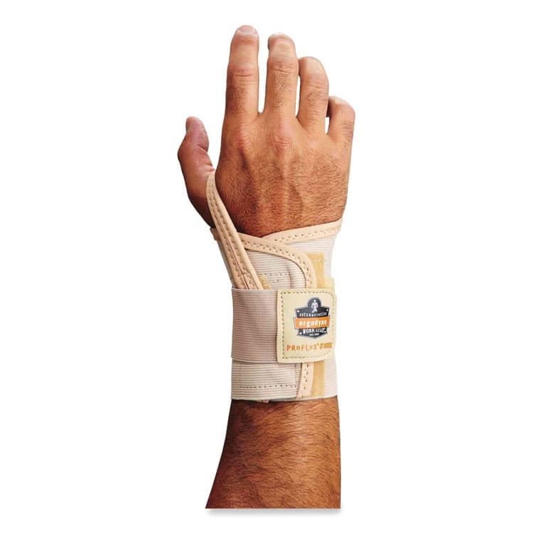 ERGODYNE CORPORATION ProFlex 4000 Single Strap Wrist Support, Medium, Fits Right Hand, Tan (EGO70104)