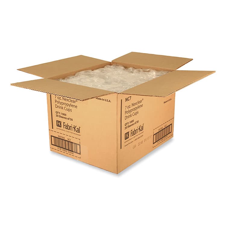 FABRI-KAL Nexclear Polypropylene Drink Cups, 7 oz, Plastic, Clear, 50/Bag, 20 Bags/Carton (FABNC7) thumbnail 3