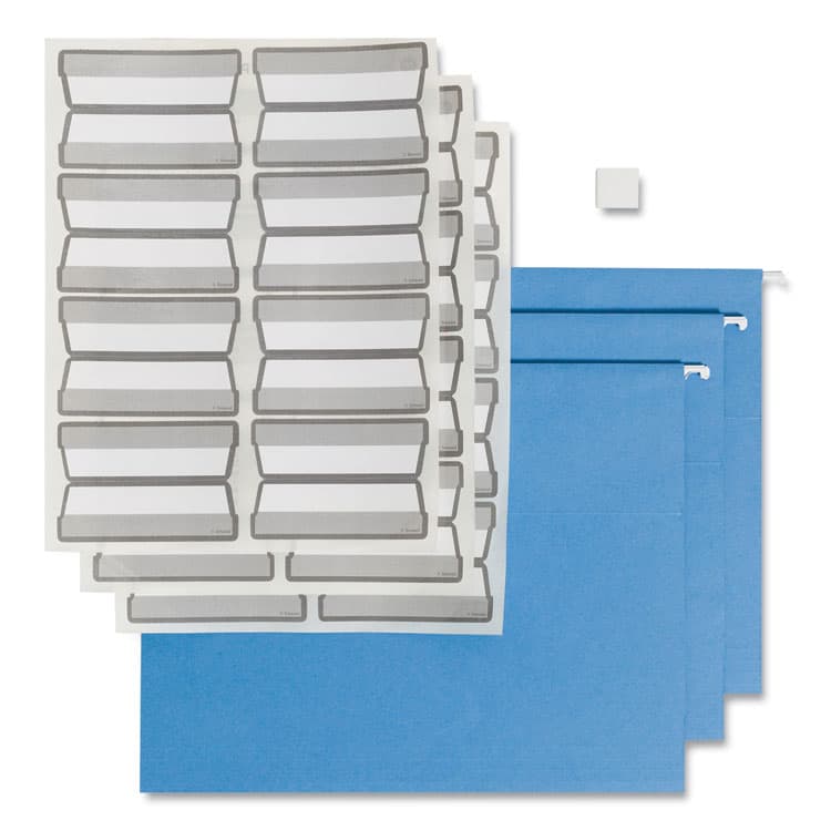SMEAD MANUFACTURING CO. Colored Hanging File Folders with ProTab Kit, Letter Size, 1/3-Cut, Blue (SMD64210)
