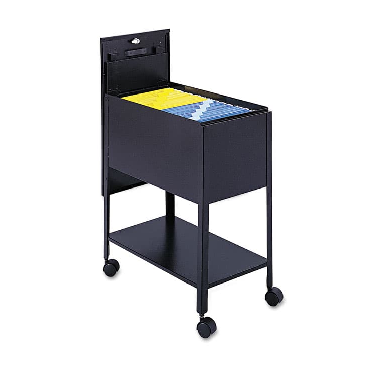 SAFCO PRODUCTS Extra-Deep Locking Mobile Tub File, Letter Size, Metal, 1 Shelf, 1 Bin, 13.5" x 24.75" x 28.25", Black (SAF5362BL)