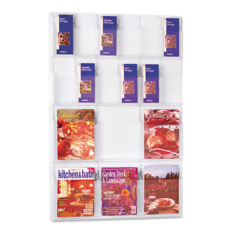 SAFCO PRODUCTS Reveal Clear Literature Displays, 18 Compartments, 30w x 2d x 45h, Clear (SAF5600CL) thumbnail 2