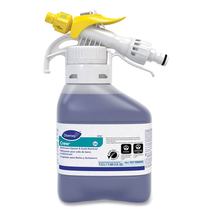 DIVERSEY Crew Bathroom Cleaner and Scale Remover, Liquid, 1.5 L Bottle, 2/Carton (DVO101106666)