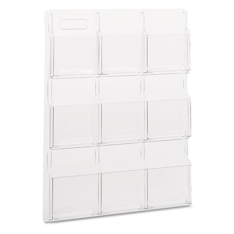 SAFCO PRODUCTS Reveal Clear Literature Displays, 9 Compartments, 30w x 2d x 36.75h, Clear (SAF5603CL)