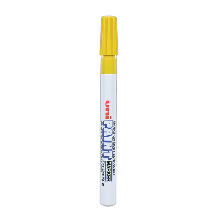 UNI Permanent Marker, Fine Bullet Tip, Yellow (UBC63705)