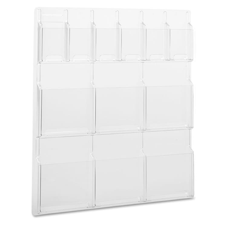 SAFCO PRODUCTS Reveal Clear Literature Displays, 12 Compartments, 30w x 2d x 34.75h, Clear (SAF5606CL)