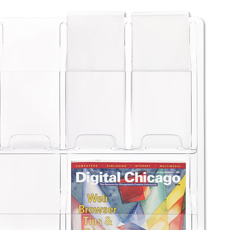 SAFCO PRODUCTS Reveal Clear Literature Displays, 12 Compartments, 30w x 2d x 34.75h, Clear (SAF5606CL) thumbnail 2