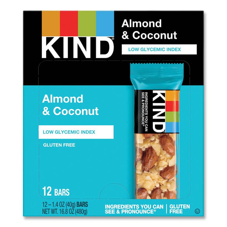 KIND LLC Fruit and Nut Bars, Almond and Coconut, 1.4 oz, 12/Box (KND17828)