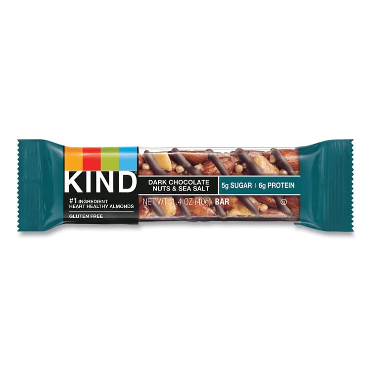 KIND LLC Nuts and Spices Bar, Dark Chocolate Nuts and Sea Salt, 1.4 oz, 12/Box (KND17851) thumbnail 2