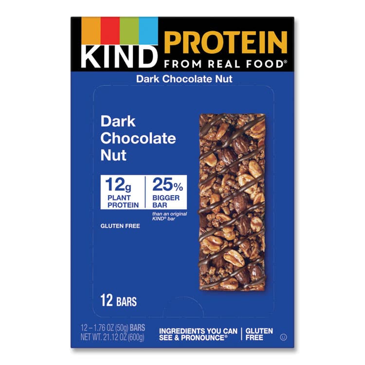 KIND LLC Protein Bars, Double Dark Chocolate, 1.76 oz, 12/Pack (KND26036)