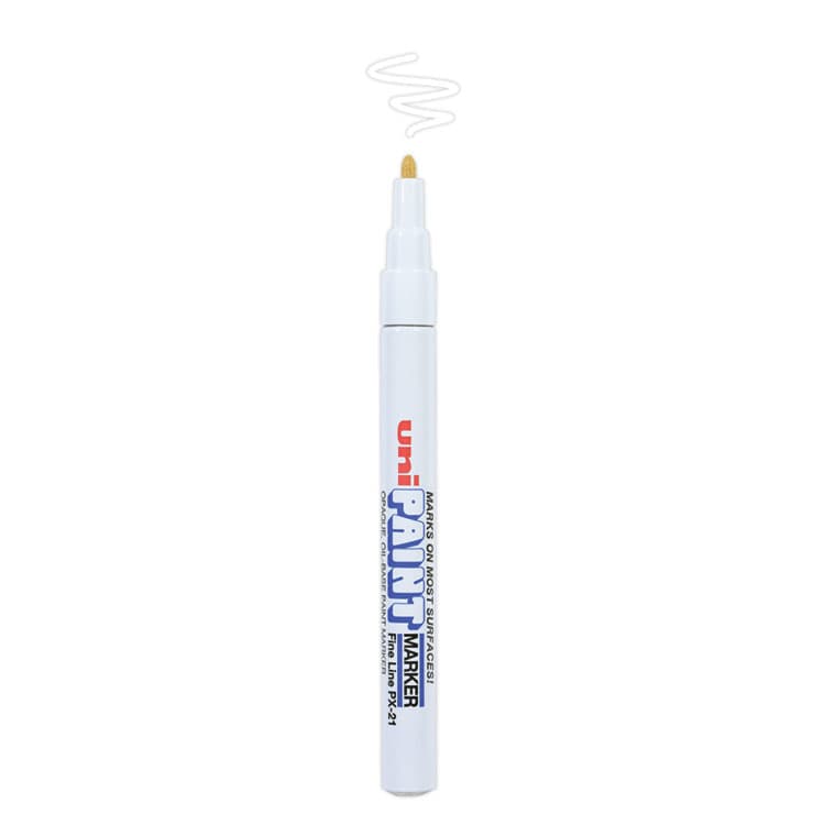 UNI Permanent Marker, Fine Bullet Tip, White (UBC63713) thumbnail 4