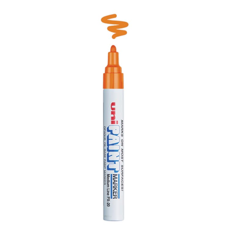 UNI Permanent Marker, Medium Bullet Tip, Orange (UBC63607) thumbnail 2