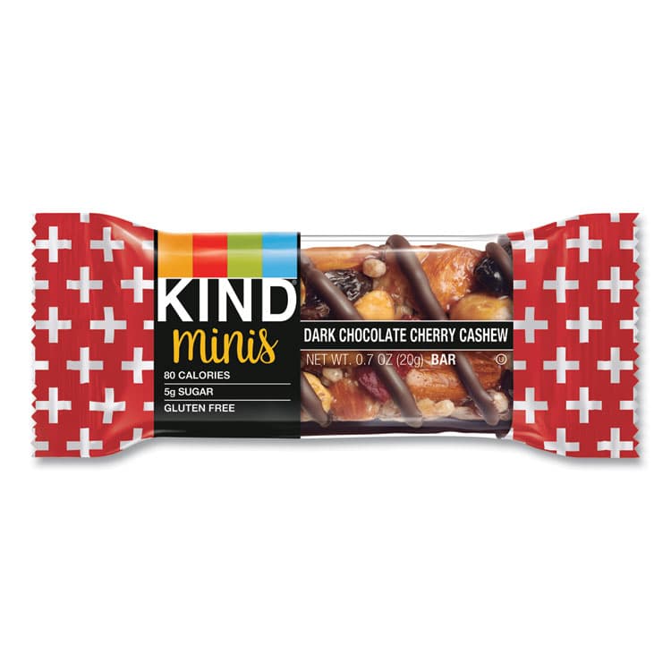 KIND LLC Minis, Dark Chocolate Cherry Cashew, 0.7 oz, 10/Pack (KND27962) thumbnail 2