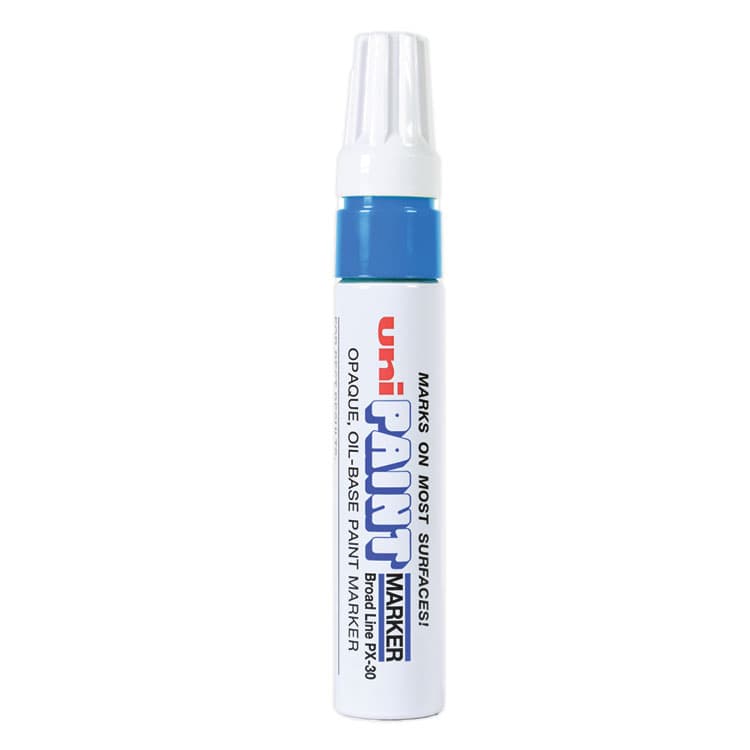 UNI Permanent Marker, Broad Chisel Tip, Blue (UBC63733)
