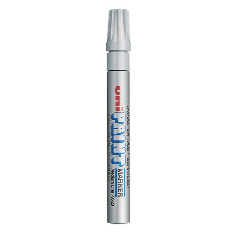 UNI Permanent Marker, Medium Bullet Tip, Metallic Silver (UBC63614)