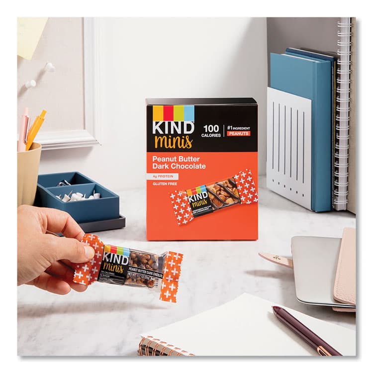 KIND LLC Minis, Peanut Butter Dark Chocolate, 0.7 oz, 10/Pack (KND27961) thumbnail 3