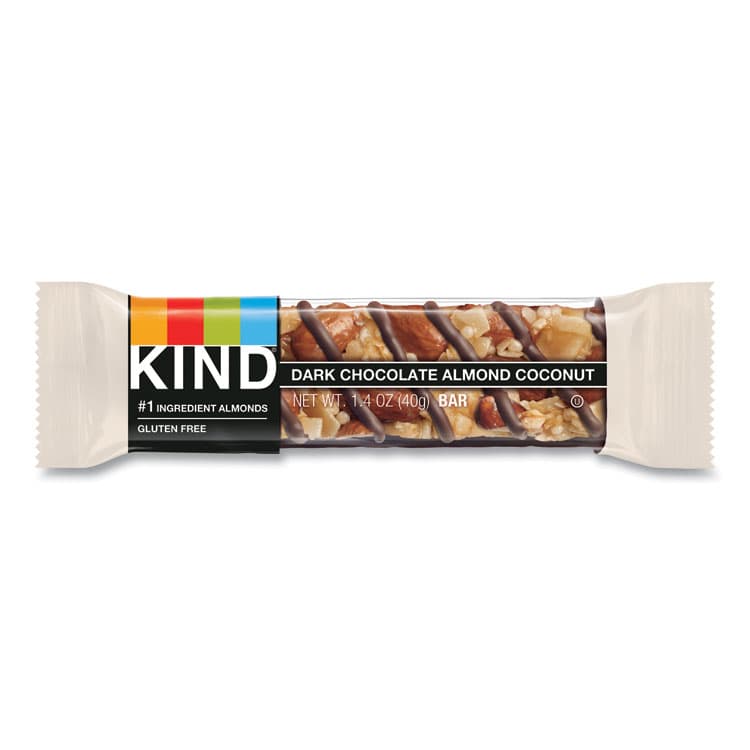KIND LLC Fruit and Nut Bars, Dark Chocolate Almond and Coconut, 1.4 oz Bar, 12/Box (KND19987) thumbnail 2