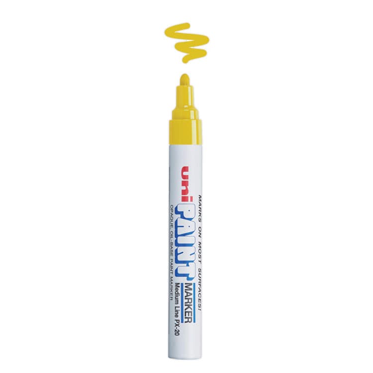 UNI Permanent Marker, Medium Bullet Tip, Yellow (UBC63605) thumbnail 2